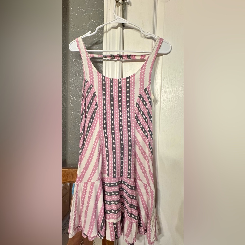 Free People Pink and Gray Patterned Mini Dress/ Tunic